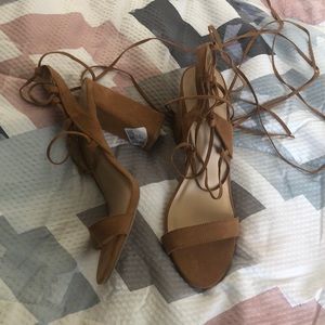 Brown lace up heels